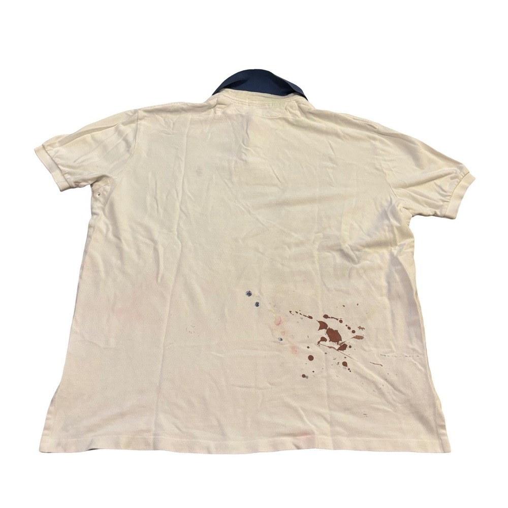 Polo Ralph Lauren Mens Fishing Graphic Paint Splatter Polo Shirt White XL - Picture 4 of 7